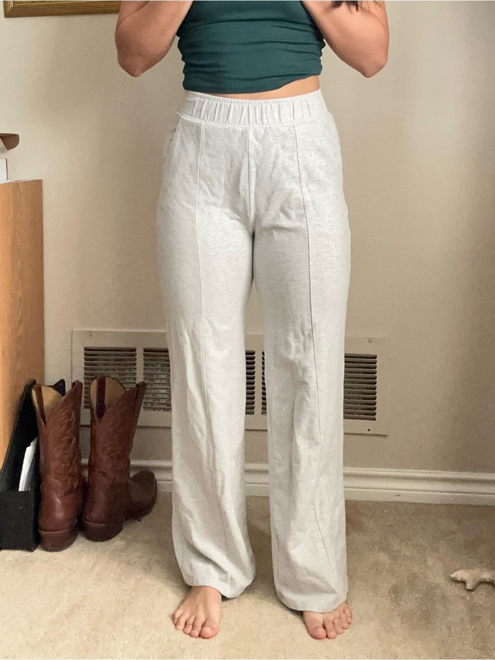 Abercrombie & Fitch Light Gray Wide Leg Lounge Pants